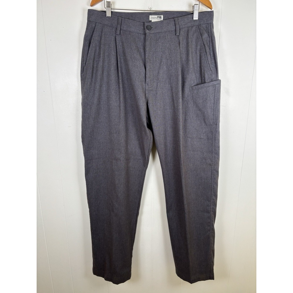 Vintage REI Cargo Pants Mens 36x32.5 Gray Wool Blend Flannel Trousers Hong Kong